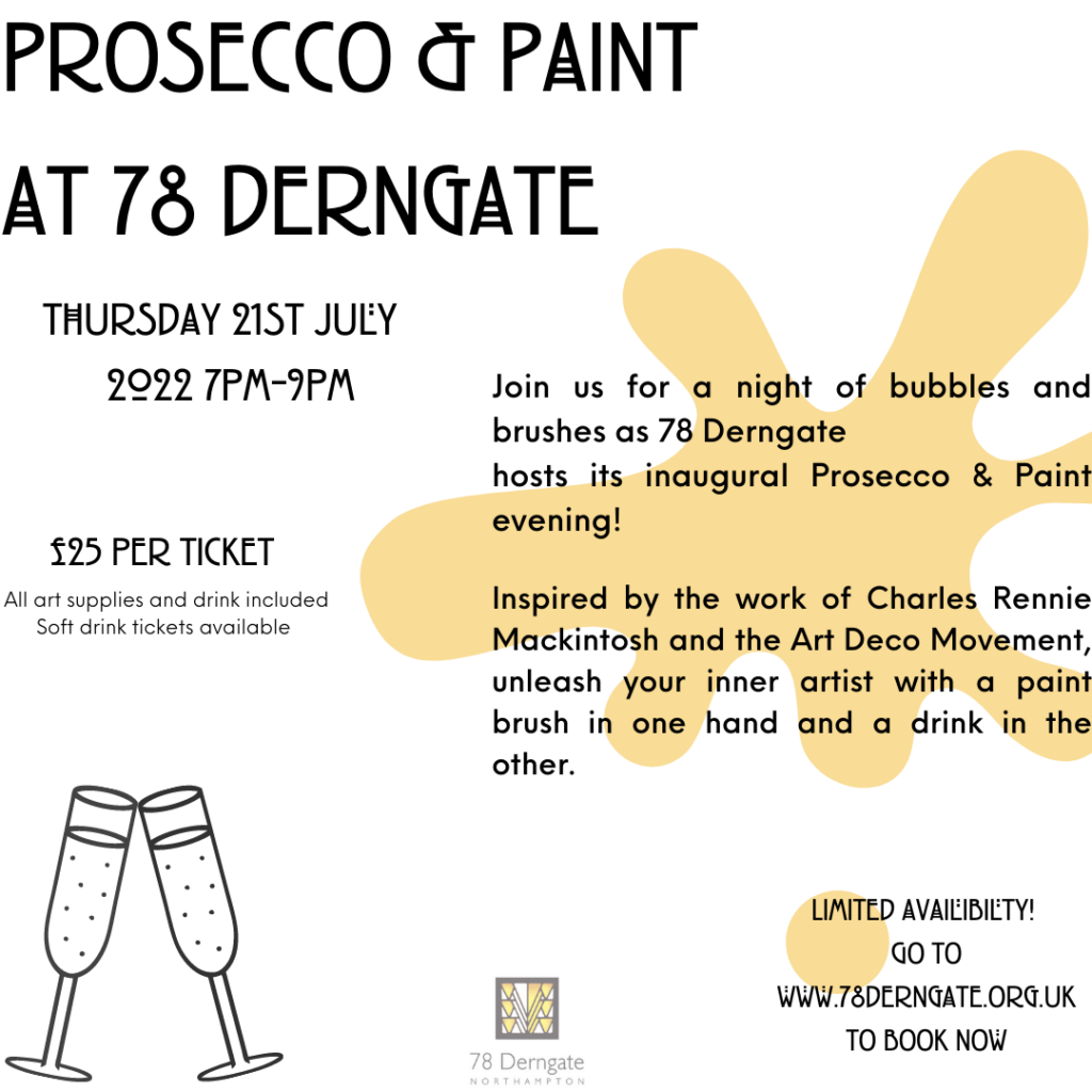 Paint & Prosecco at 78 Derngate Northampton BID